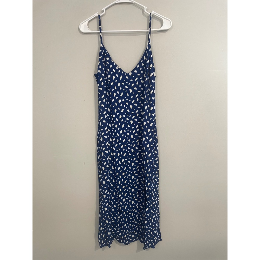 Reformation Blue and White polka dot Midi Dress small medium